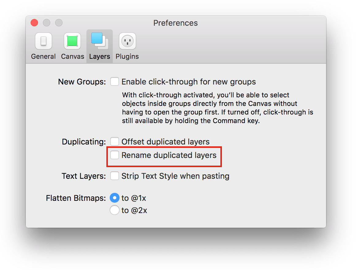 Sketch preferences layers for clean sketch